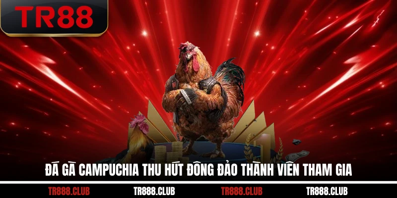 Đá gà Campuchia thu hút đông đảo thành viên tham gia